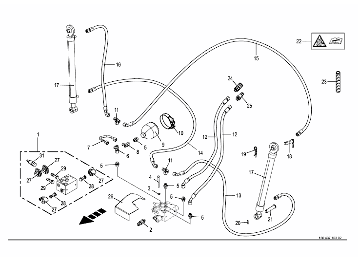 Hydraulics - additional axle -optional