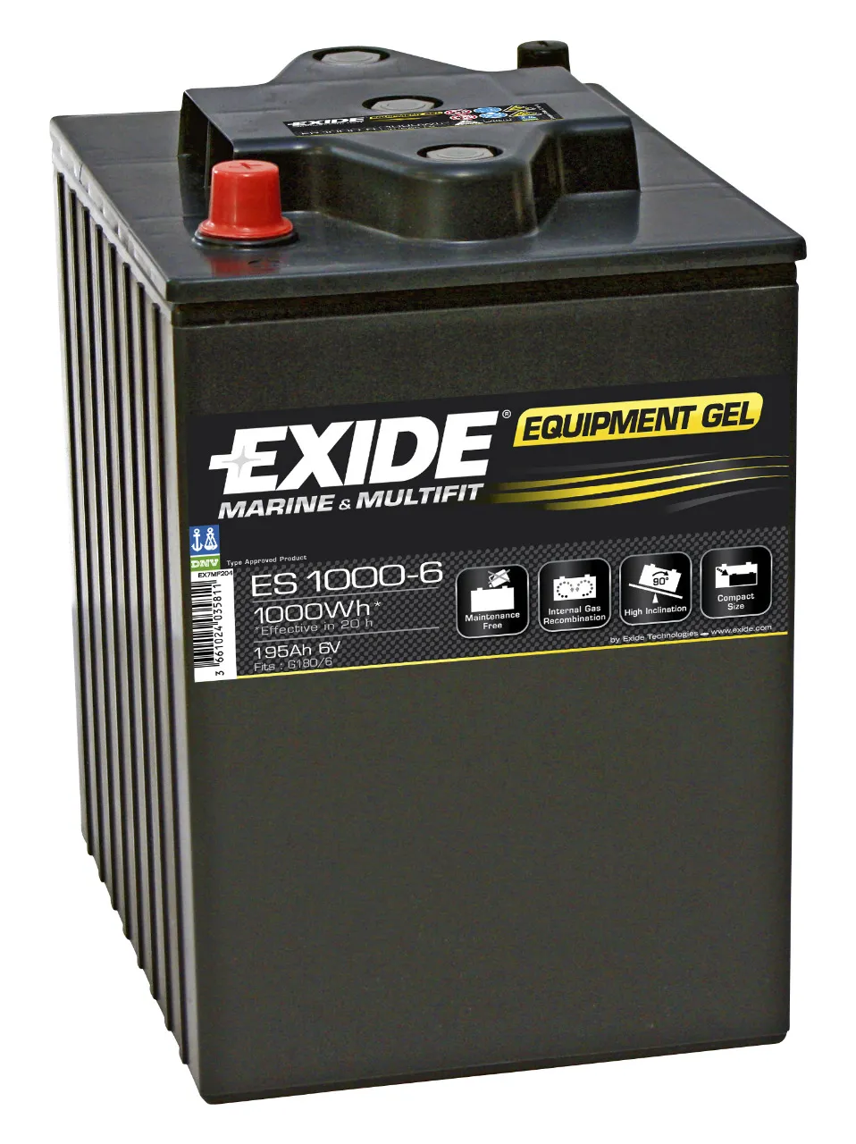 Exide Equipment Marine & Multifit GEL, 6V 195Ah, ES1000-6