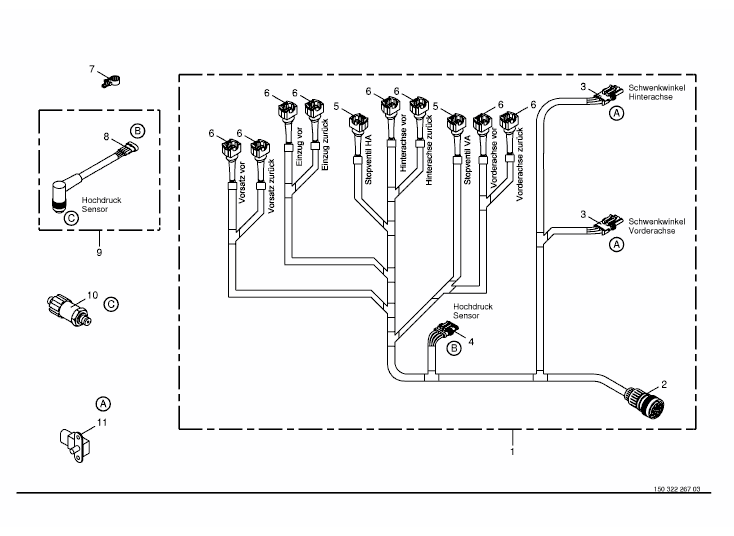 Cable harness - hydraulic pumps