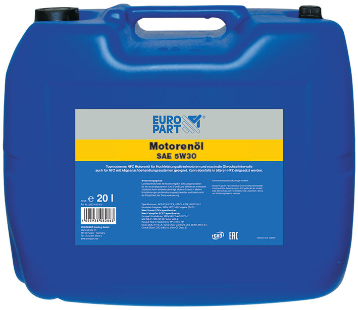 Europart Motorolja, Helsyntet,  5W-30, 20 liter dunk-image