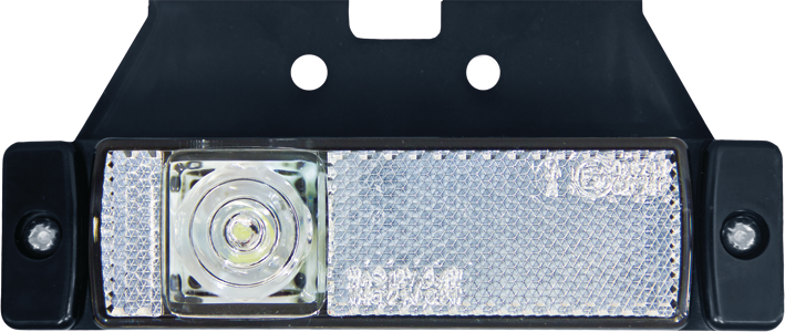 Strands positionsljus med fäste och reflex, vit, LED, 12-24V-image