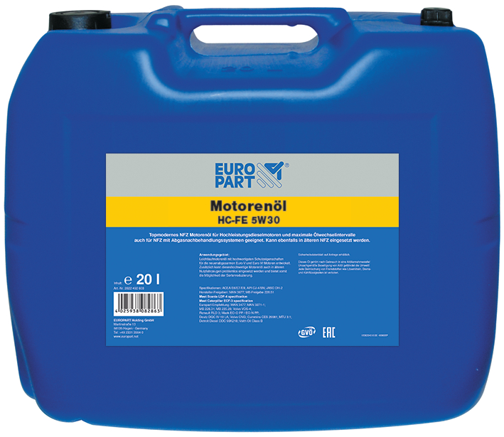 Europart Motorolja HC FE, 5W-30, 20 liter dunk