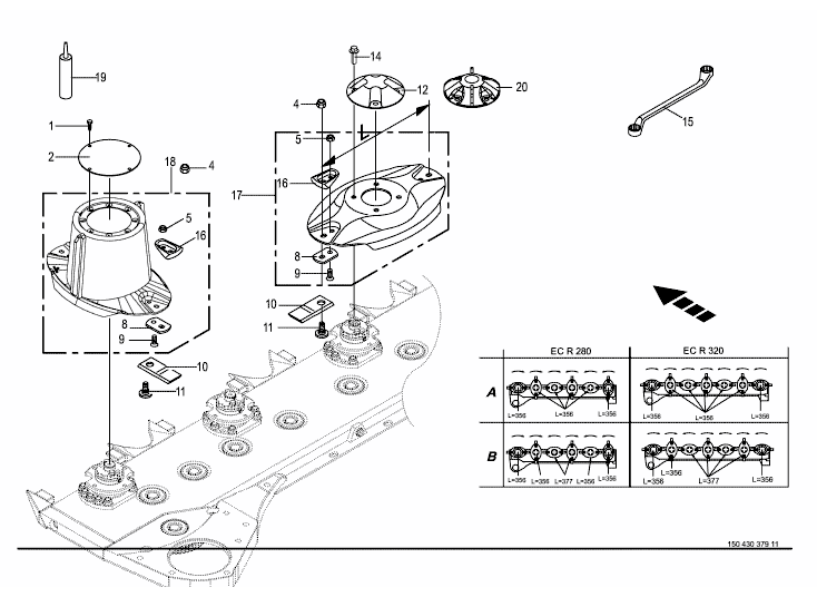 Blade fastening