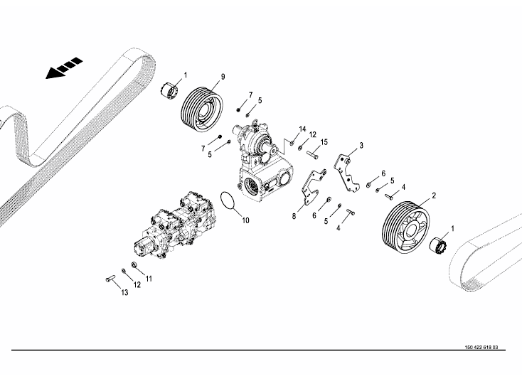 Mounting parts of intermediate gearbox