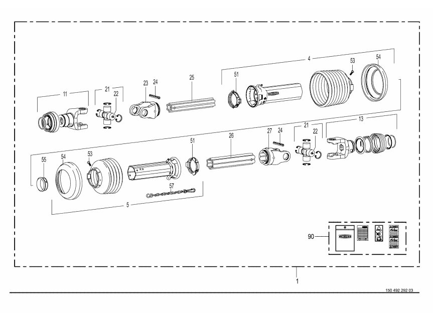 9.0 Main universal shaft -Walterscheid