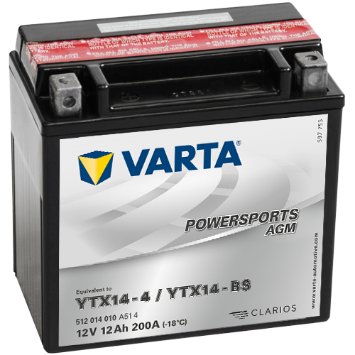 Varta MC AGM YTX14-BS, 12V 12Ah, 512014