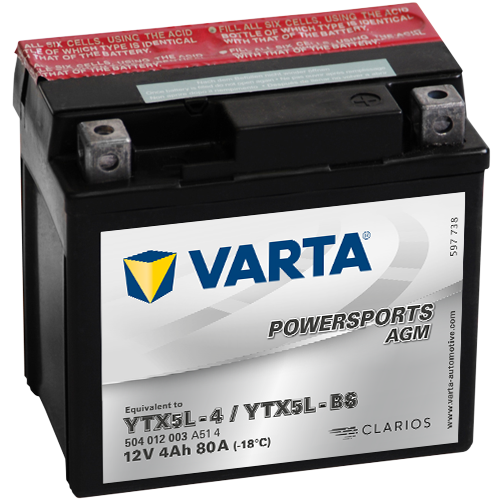 Varta MC AGM YTX5L-BS, 12V 4Ah, 504012-image