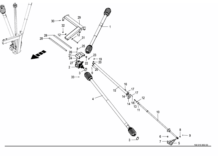 Drivning-främre rotor