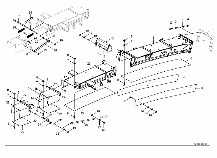 Discharge chute extension 14-row -optional