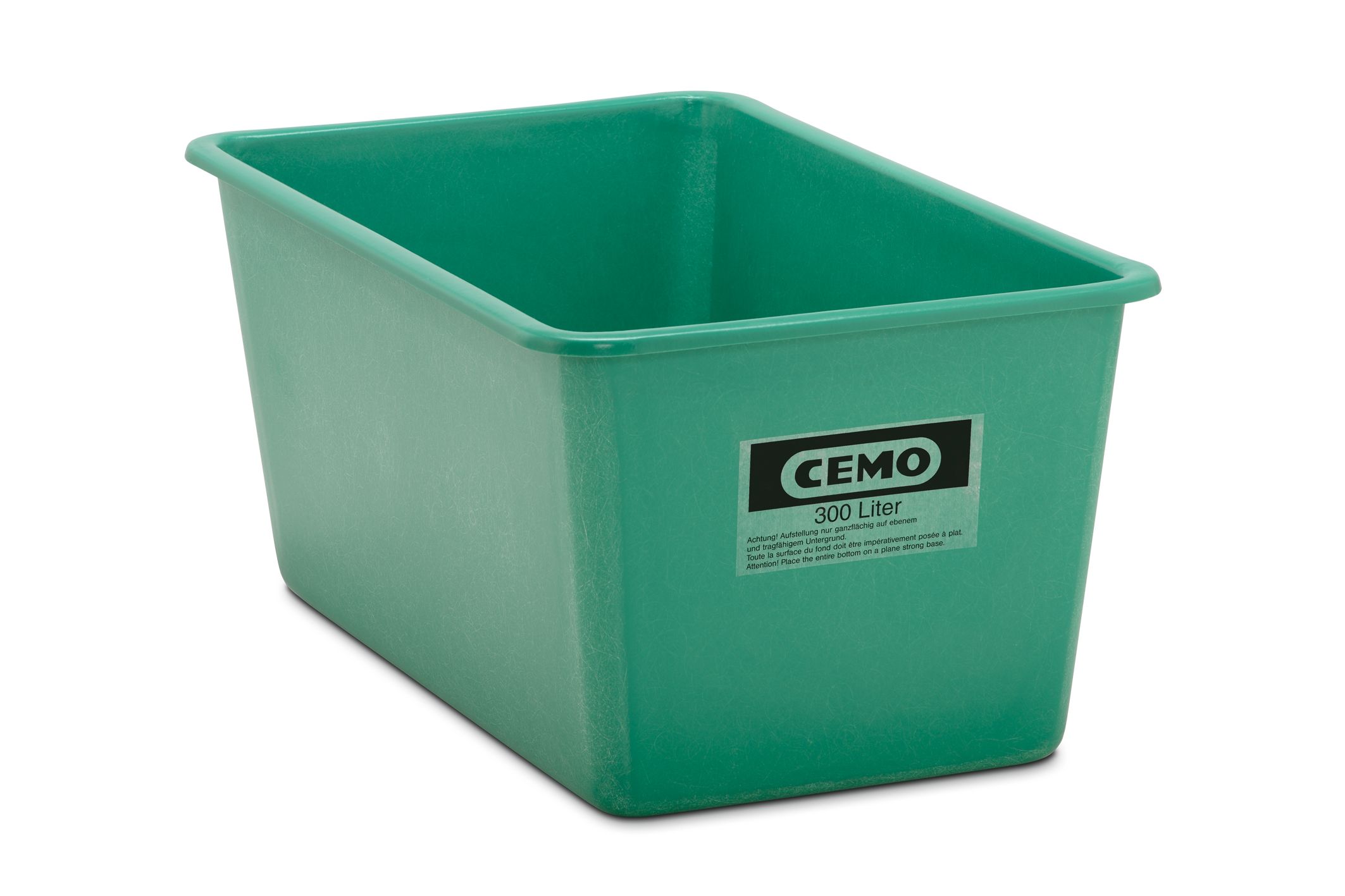 Rektangulär behållare av GRP, standard, grön, 300 liter