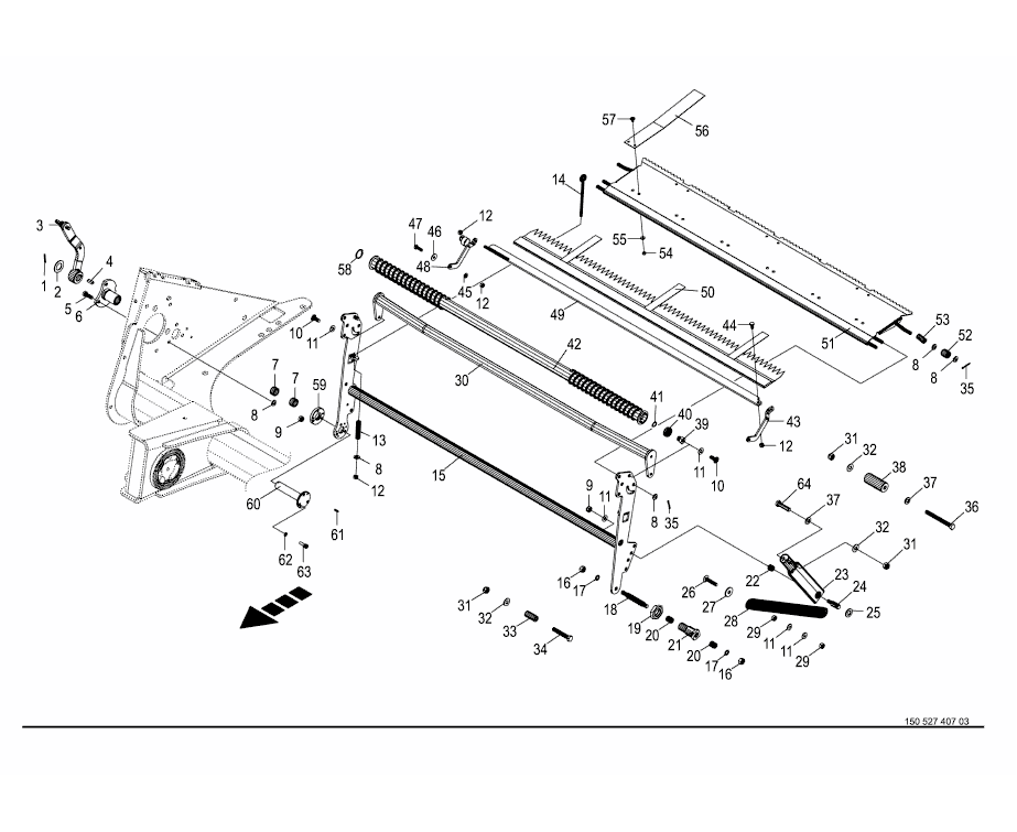 Feed rocker arm - net wrapping - passive