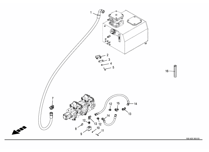 Suction lines / charge pressure lines -BIG X 480 / 530