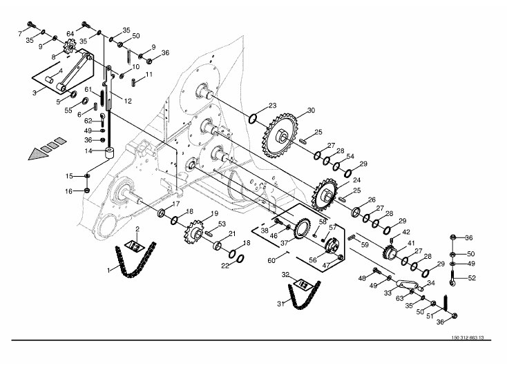 Chain drive lh side