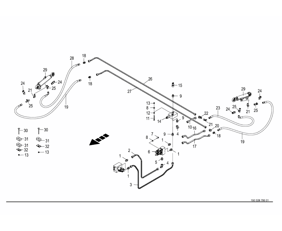 Hydraulics film cutting arm