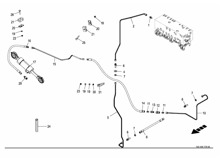 Hydraulics - Control lever -right