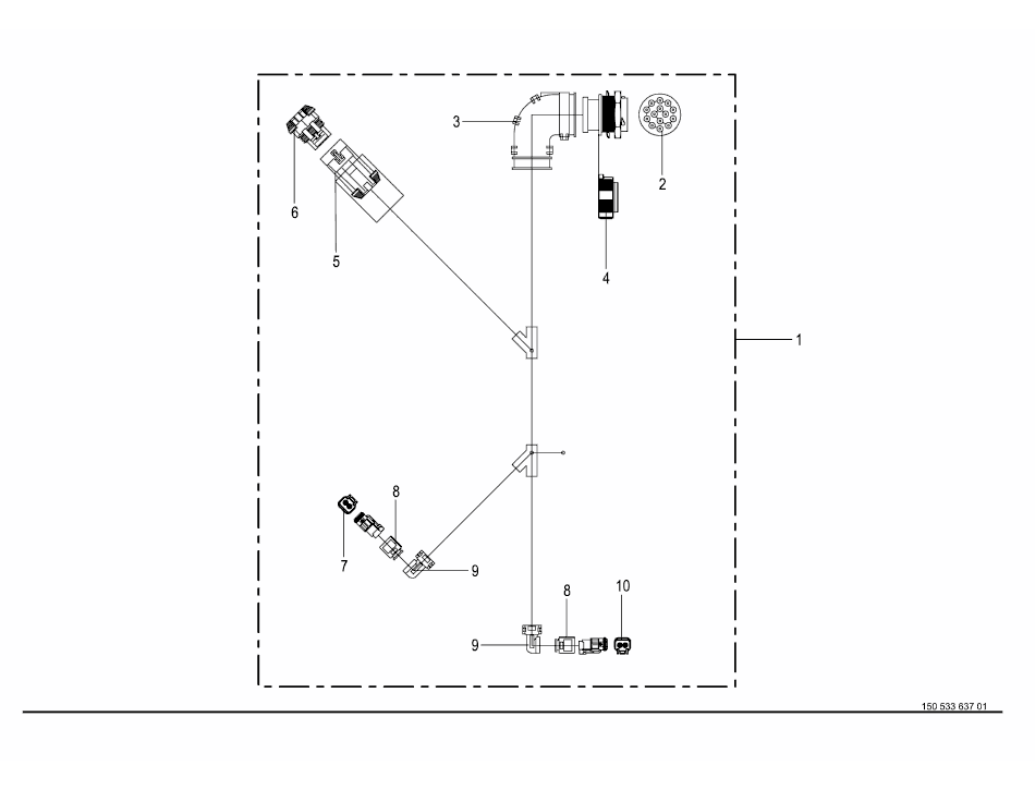 49.8 Electric-hydraulic single-rotor lifting mechanism - Cable harness -optional