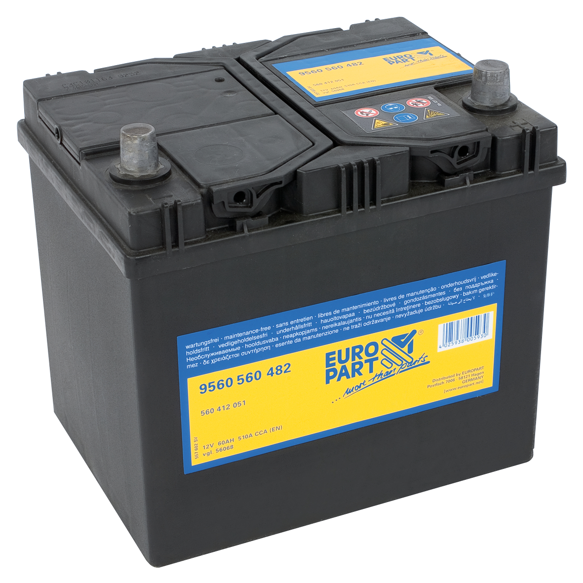 Europart Startbatteri, 12V 60Ah | Farmers First