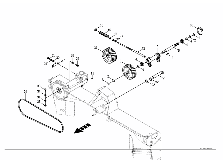 V-belt pulley bearing