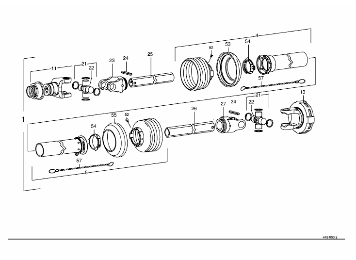 P.T.O shafts W2400-SD25 (540 U/min) Walterscheid