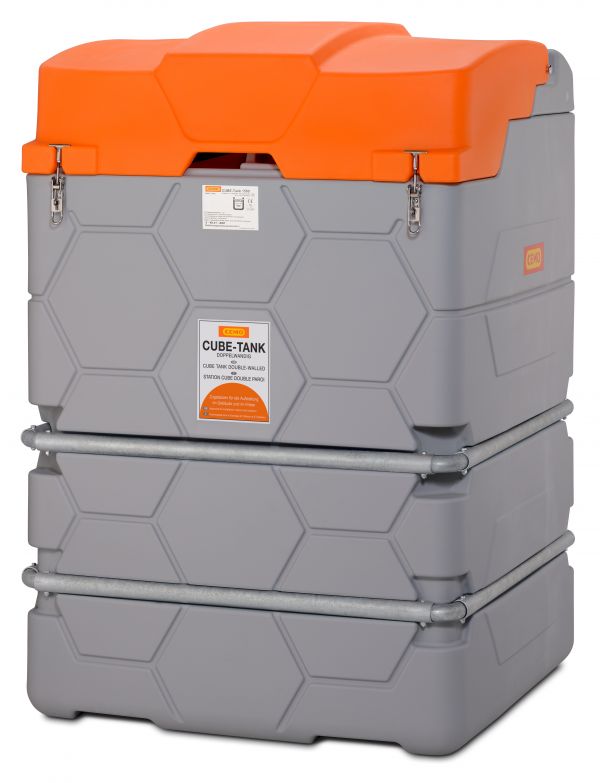 Smörjmedelstank CUBE Premium, utomhus, 2500 liter, slangvinda med 15m slang-image