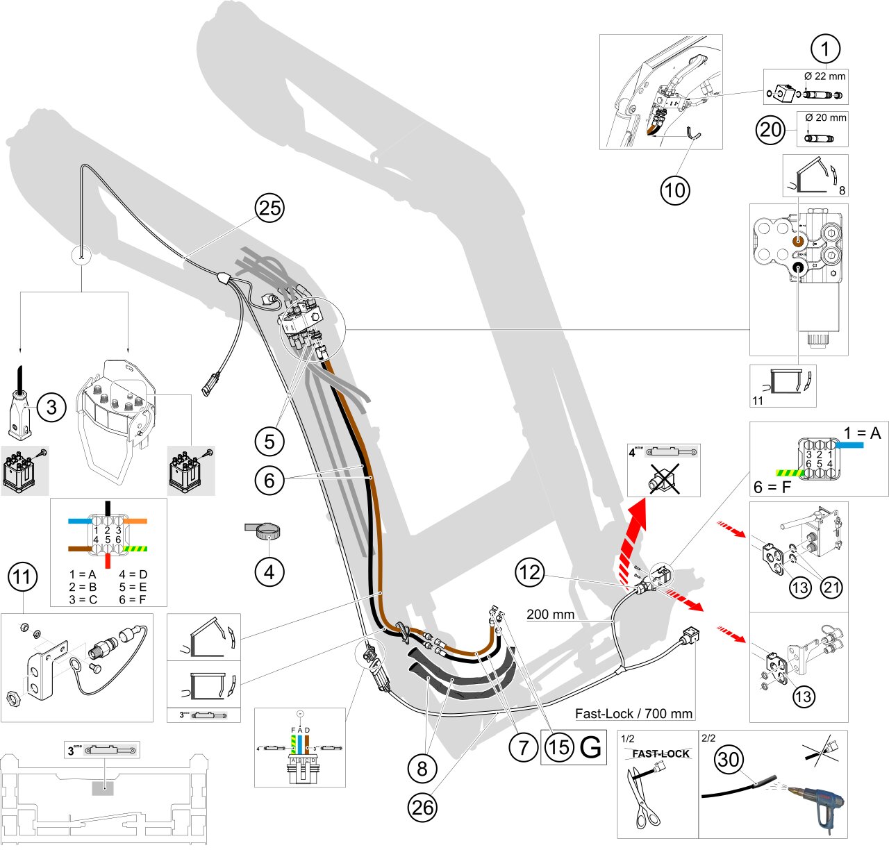 3rd Function Electrovalve and disposition on implement