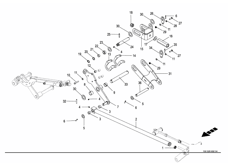 Kinematik - fällning - höger - Del II