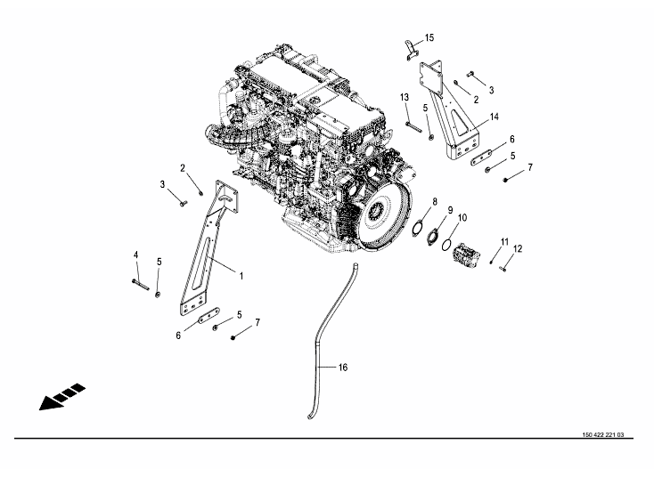 Mounting parts of engine