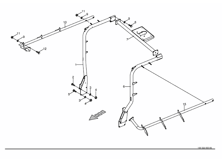 Tubular cross beam -hinten