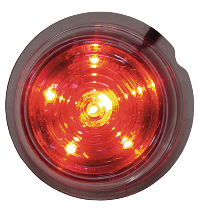 Strands positionsljus Viking 6, röd LED, klart lampglas, 12/24V