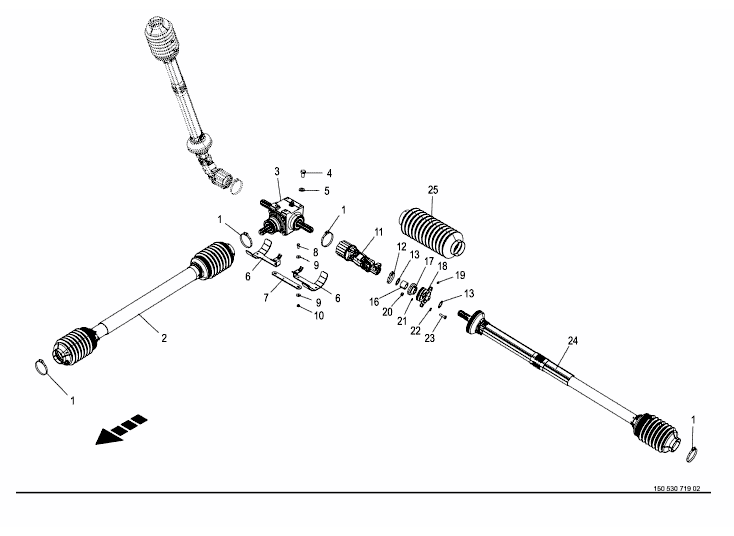 Drivning bakre rotor