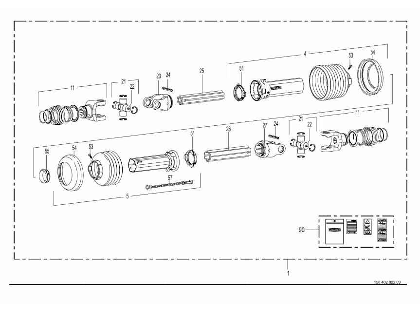 8.0 Main universal shaft -Walterscheid