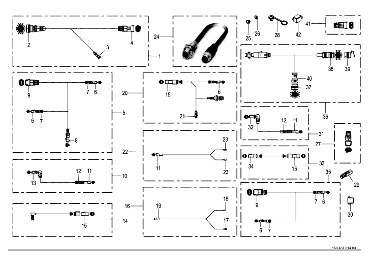 Various cable harnesses