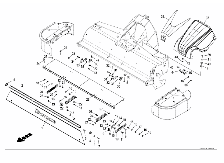 Guard for front mower beam