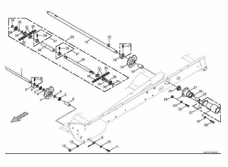 Drive - conveyor table