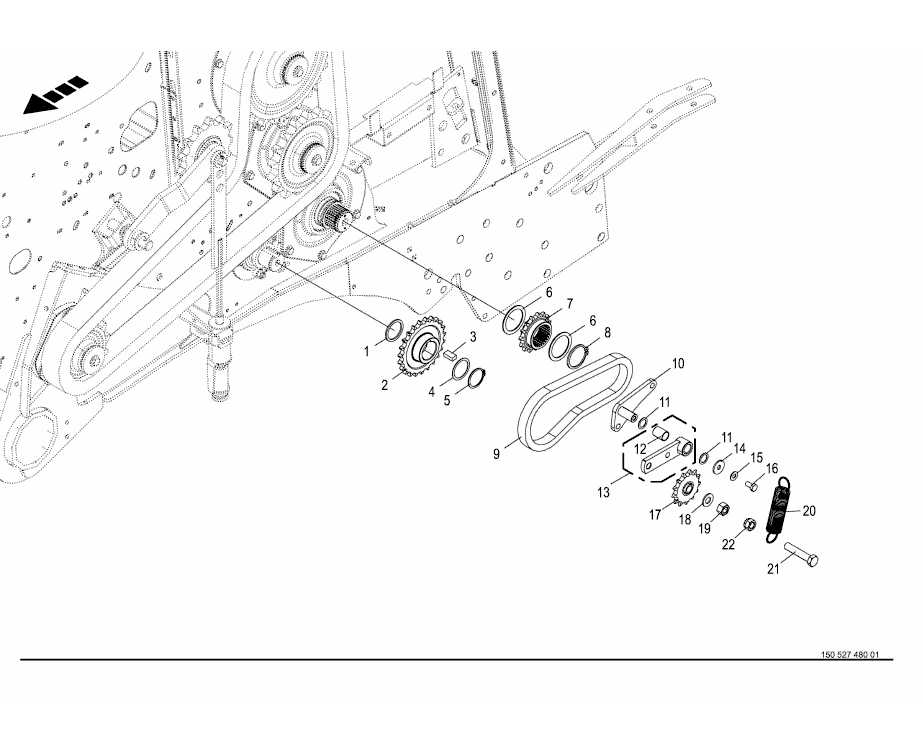 Chain drive lh side