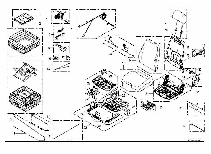 Wear parts - driver's seat - standard