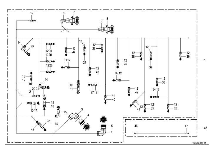 Cable harness - hydraulic support