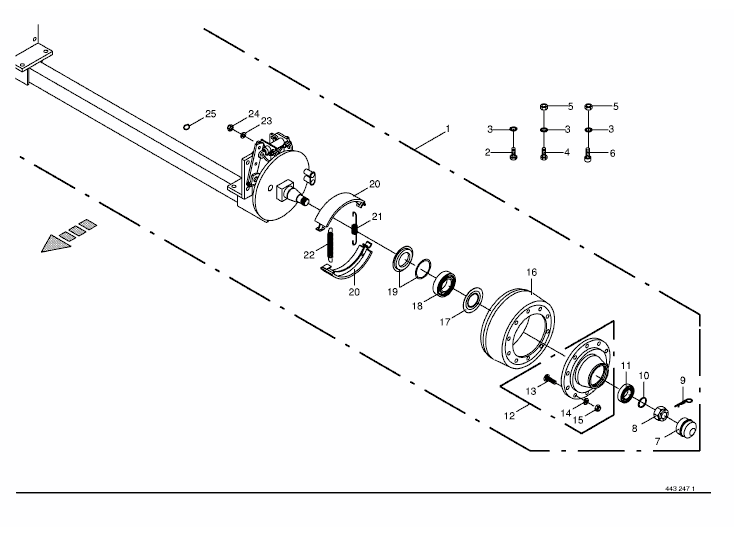 Brake axle GS8010