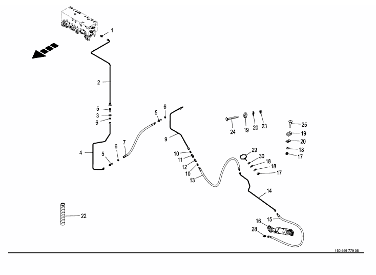 Hydraulics - Control lever -left