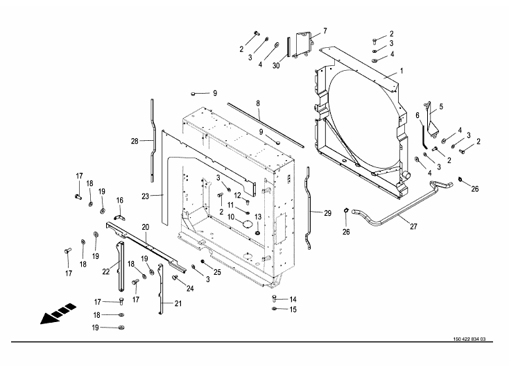 Mounting parts of cooler housing