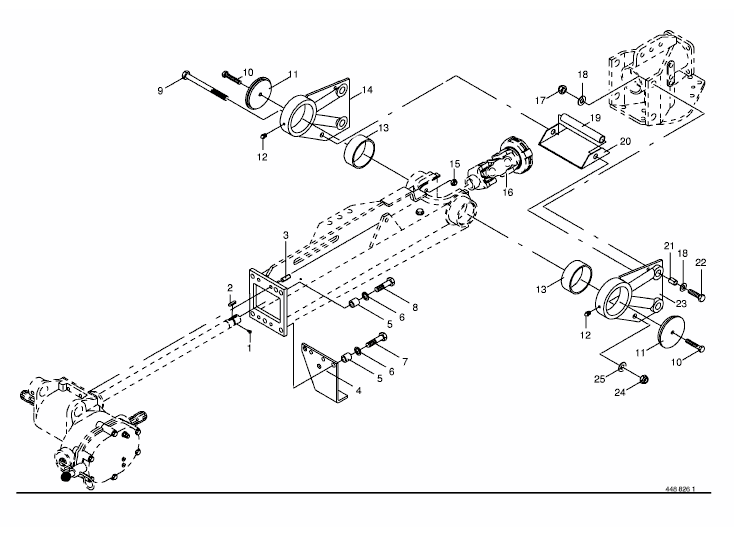 Beam with gearbox