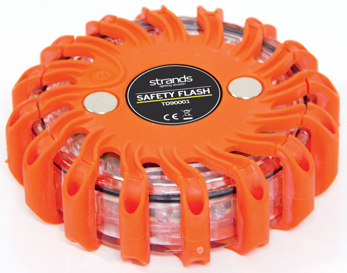 Strands varningsblixtljus Pucken, orange LED, 100h batteri, magnetisk