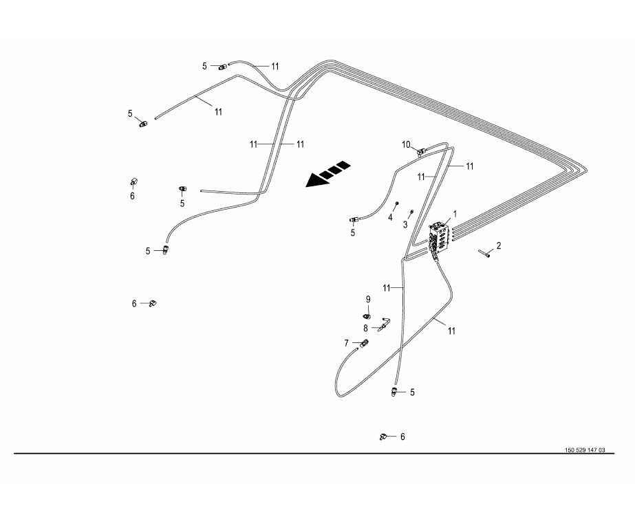 Grease lubrication - distributor block of tailgate