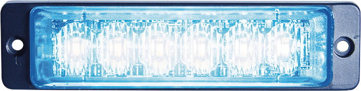 Strands blixtljus Slim, blå LED, 6 Lysioder, klart lampglas, 12/24V, 18W-image