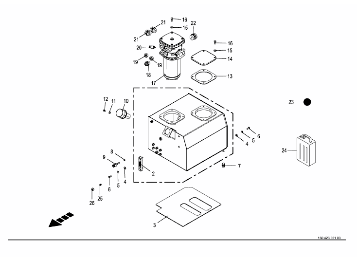 Hydraulic oil tank