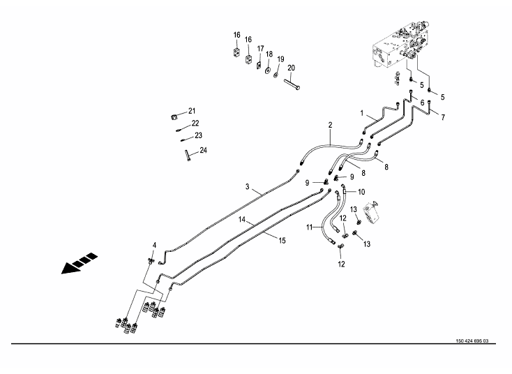 Hydraulics - pressure lines -front attachment