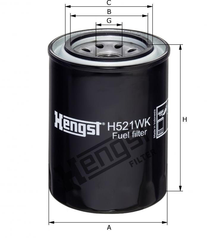 Hengst H521WK, Bränslefilter