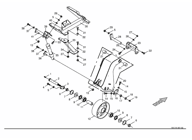 Chopping drum - bearing / counter bearing