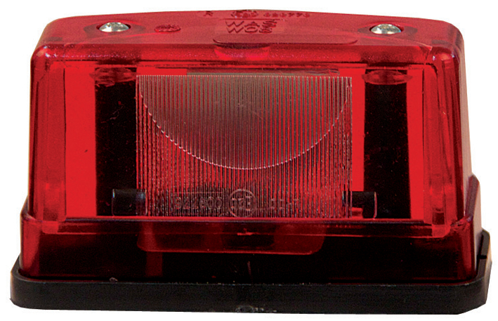 Strands nummerskyltsbelysning, Halogen, rött glas, 12/24V DC-image