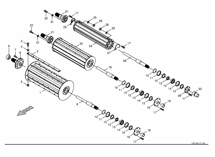 Intake rollers top